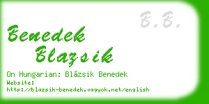 benedek blazsik business card